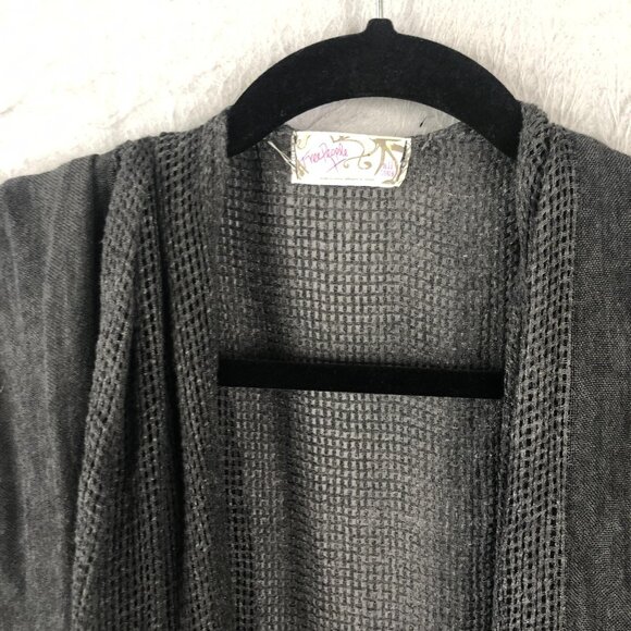 Free People Vest Womens Sleeveless Open Front Boho Forest Fairy Lagenlook Grunge - Picture 8 of 13